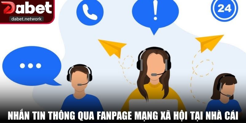 Nhắn tin thông qua fanpage mạng xã hội tại nhà cái