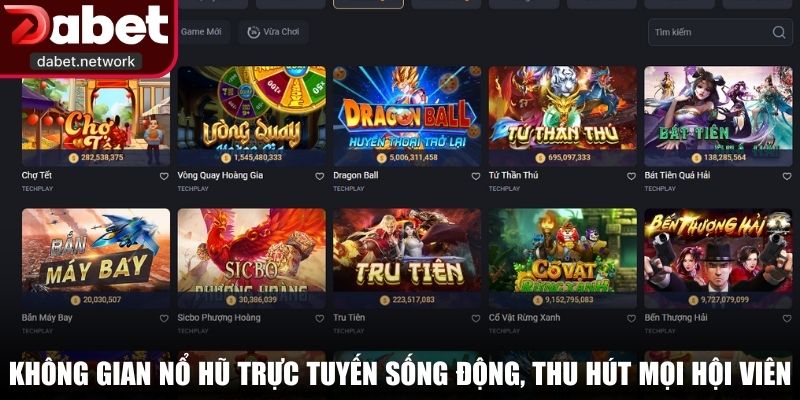 Không gian nổ hũ trực tuyến sống động, thu hút mọi hội viên