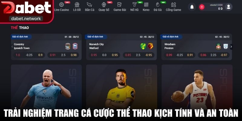 Trải nghiệm trang cá cược thể thao kịch tính và an toàn